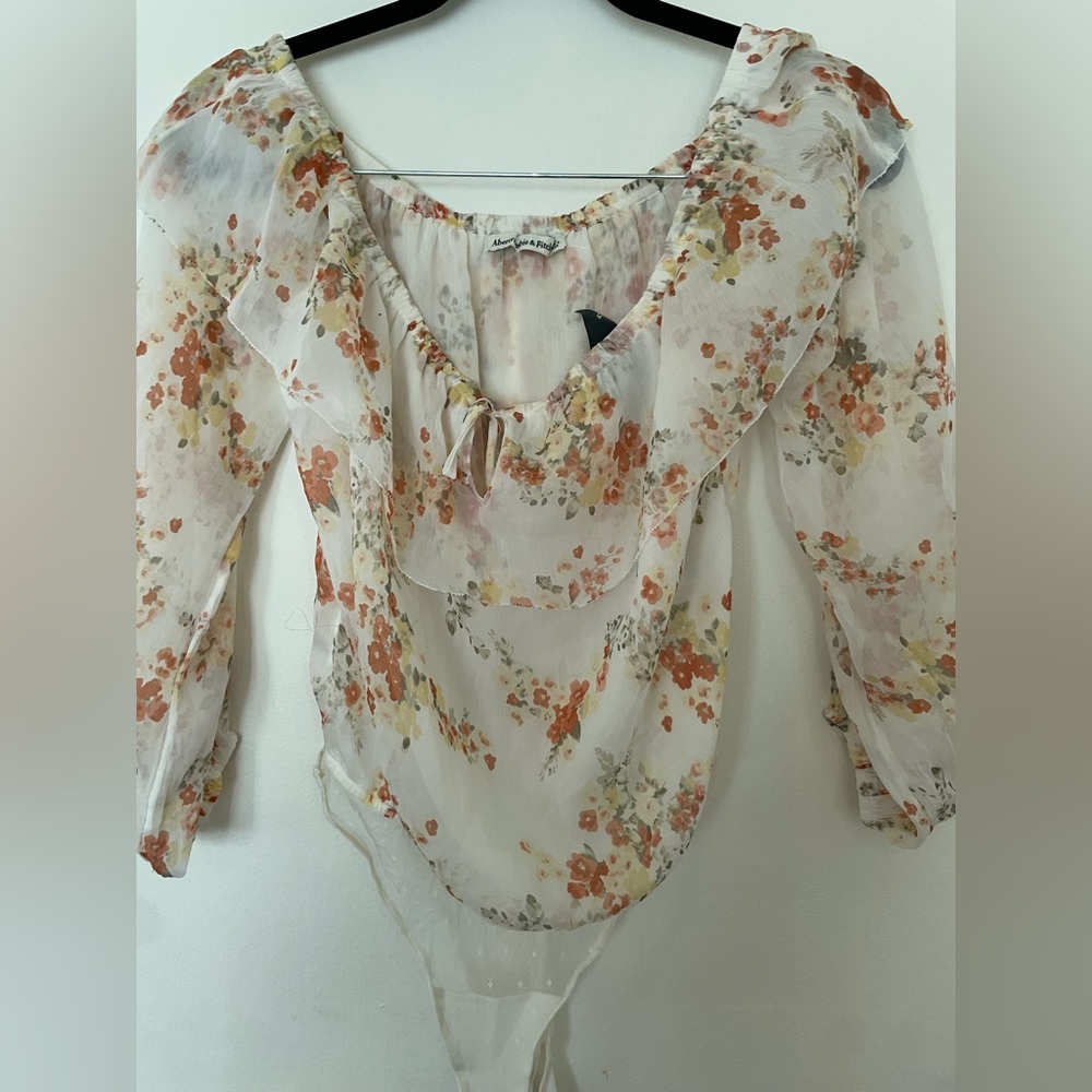 Abercrombie and Fitch floral off the shoulder body suit